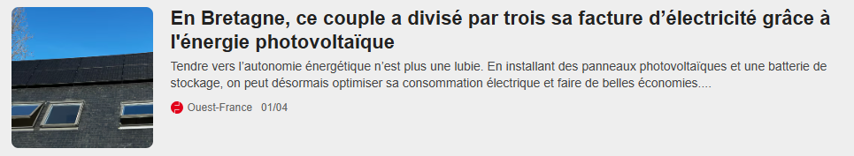 Autonomie énergétique Douarnenez Photovoltaïque