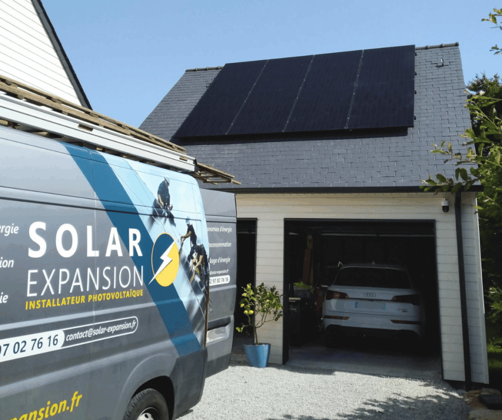 Installation panneaux photovoltaïque sur garage Morbihan